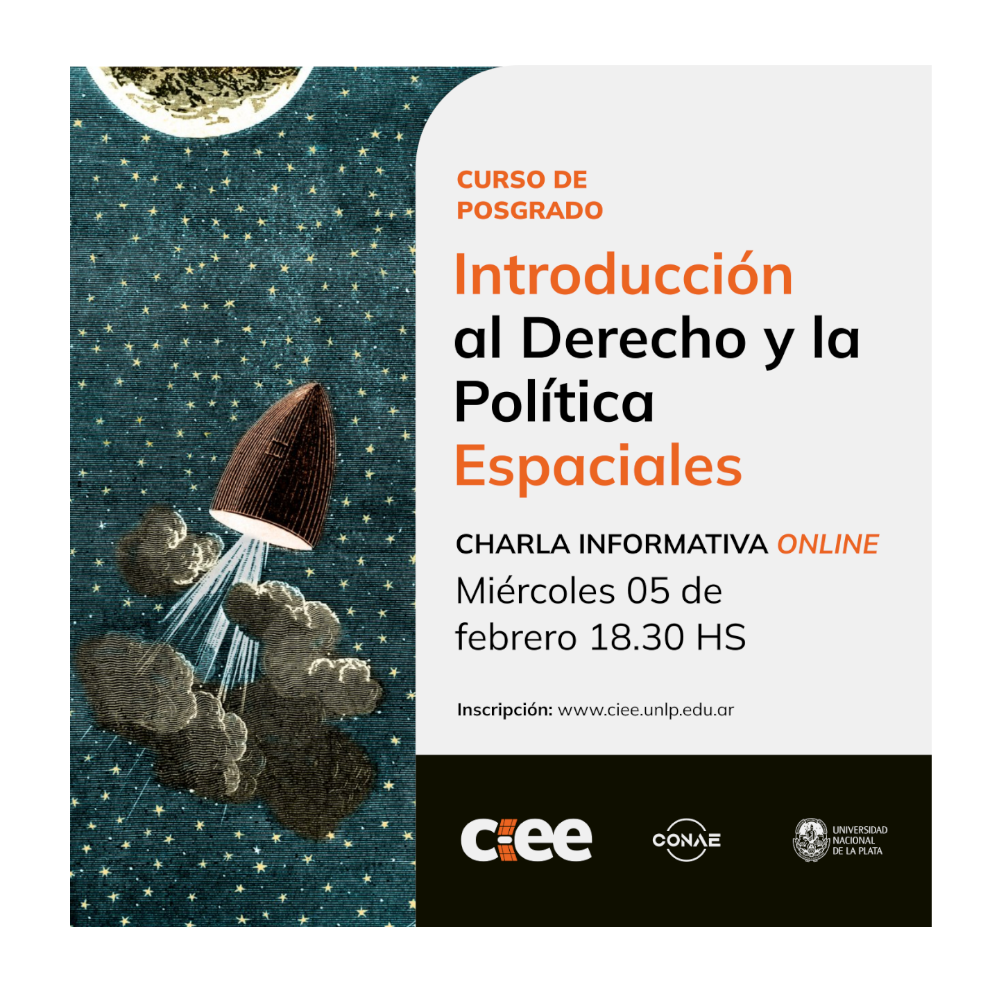 Lee más sobre el artículo Charla informativa Curso de Posgrado “Introducción al Derecho y la Política Espaciales”